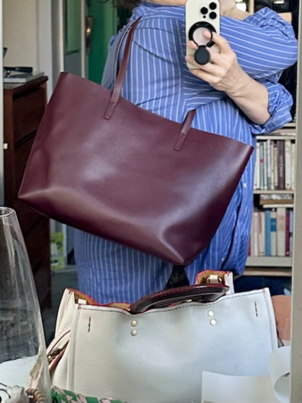 Leatherology Oxblood Tan Belmont Structured ToteBag w/ Wallet/Wristlet Like New